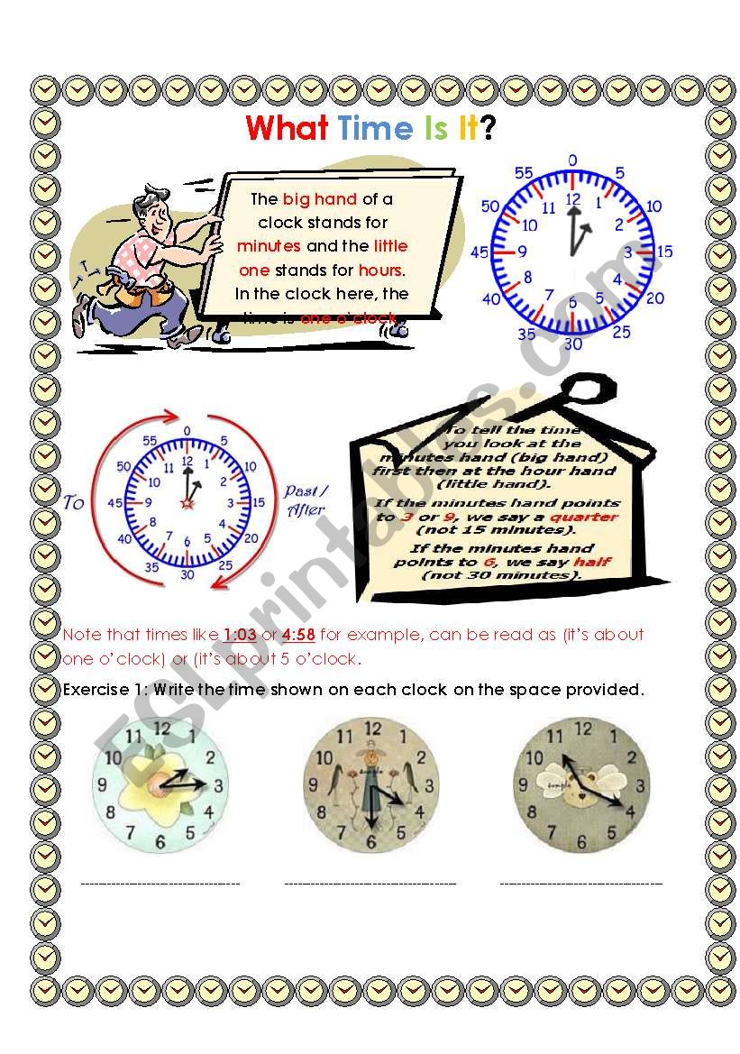 What time is it? worksheet