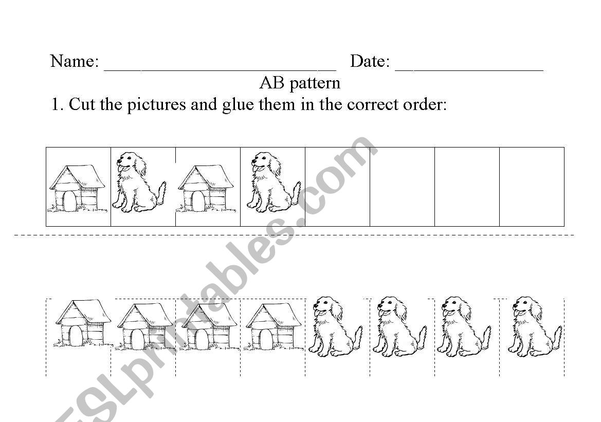 Math  -  Pattern AB  -  Sequence with dogs