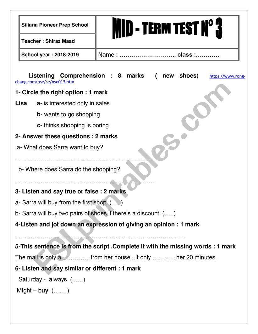 mid test 3 worksheet