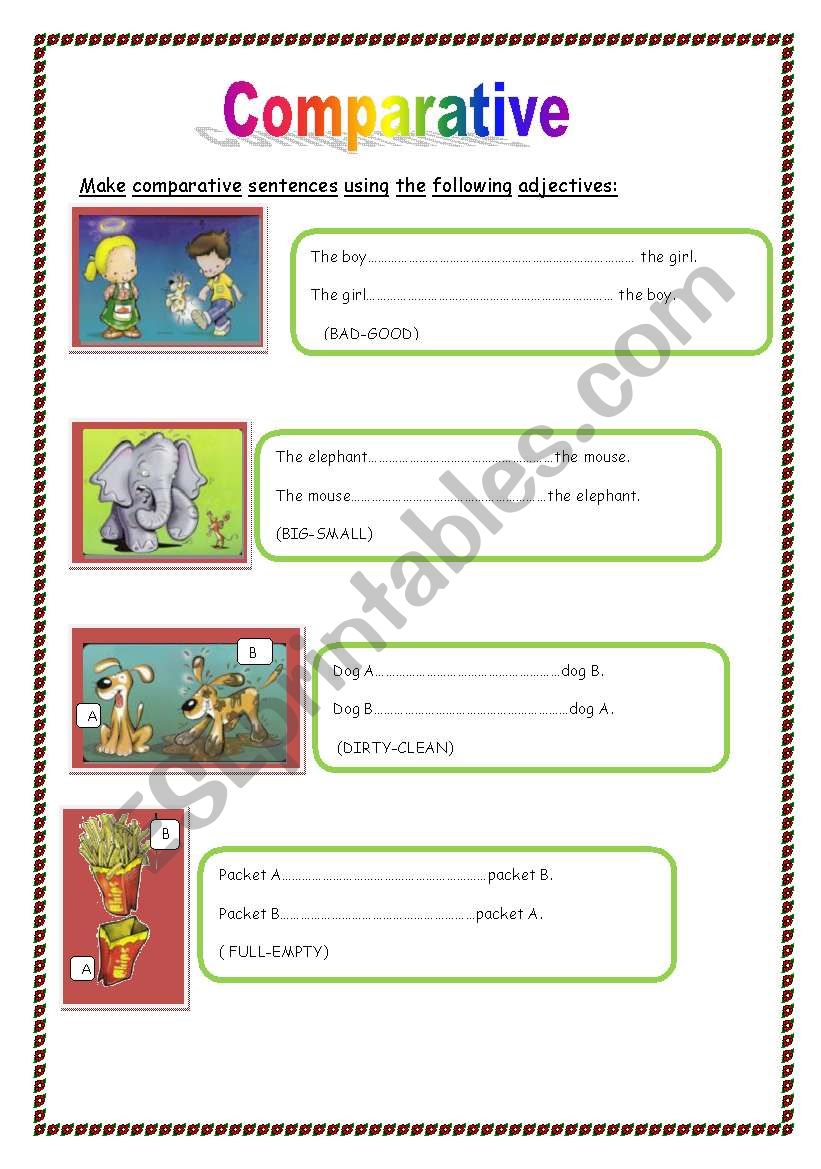 Comparative-opposite adjectives