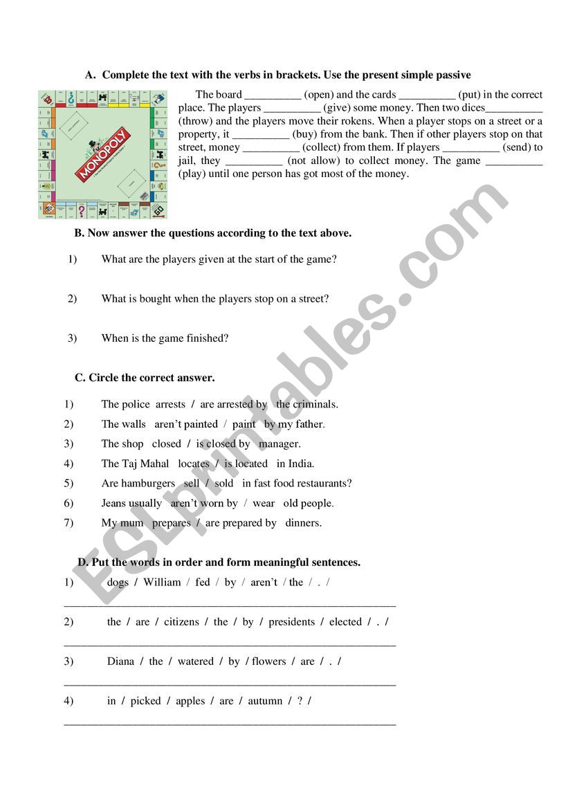 Passive worksheet