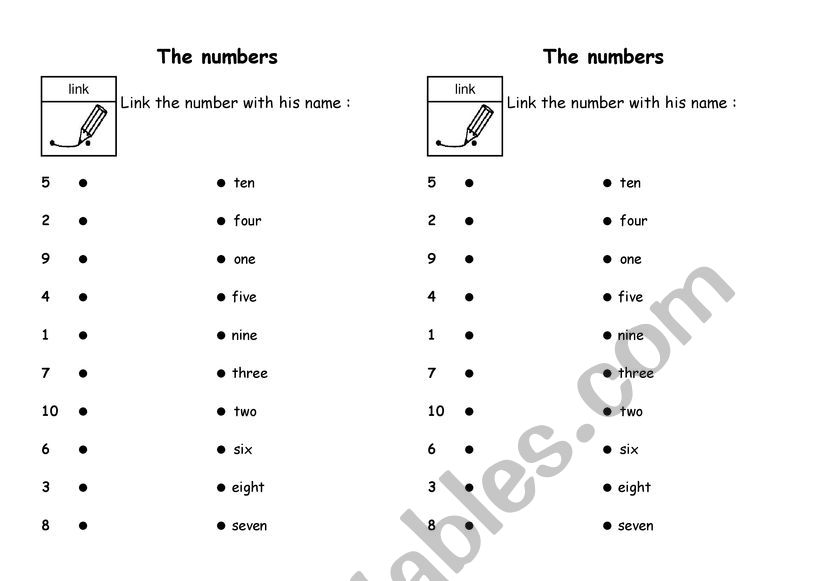 The numbers worksheet