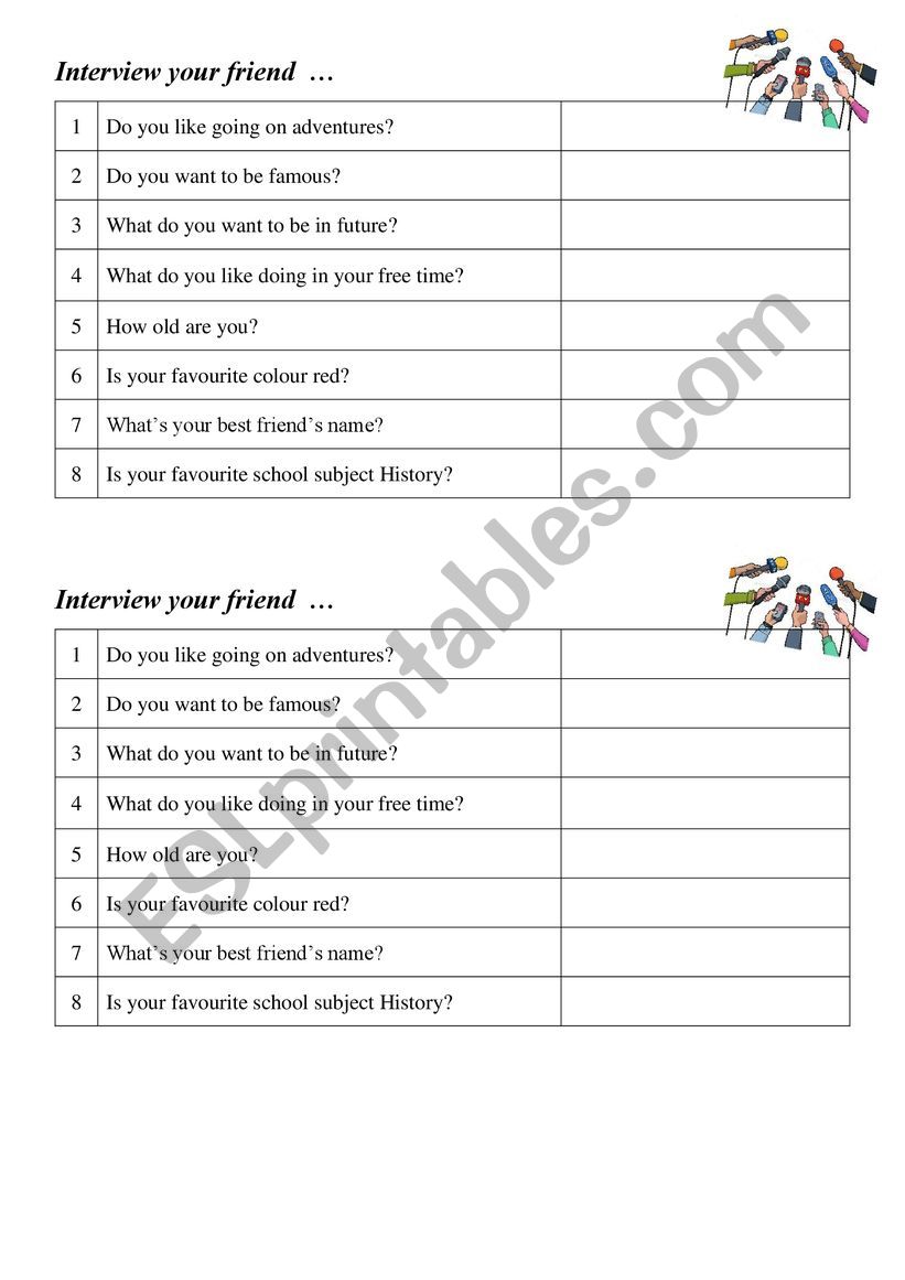 Interview worksheet