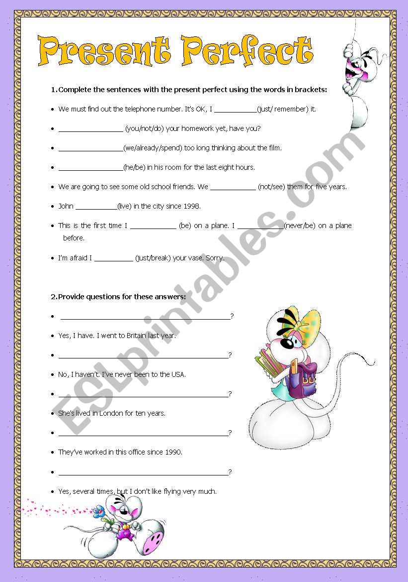 Present Perfect worksheet