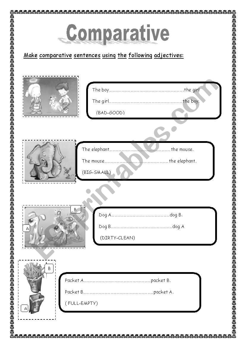 Comparative-opposite adjectives