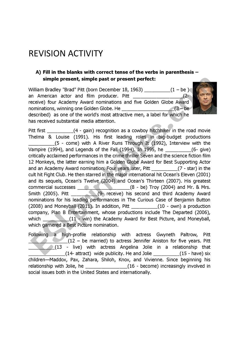 REVISION (MIXED TENSES, QUESTION TAGS)