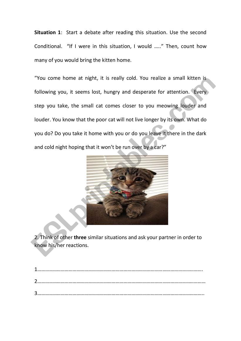 What would you do? worksheet
