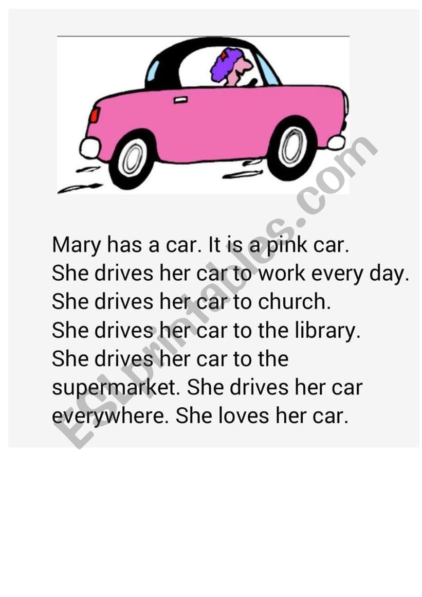 Reading worksheet