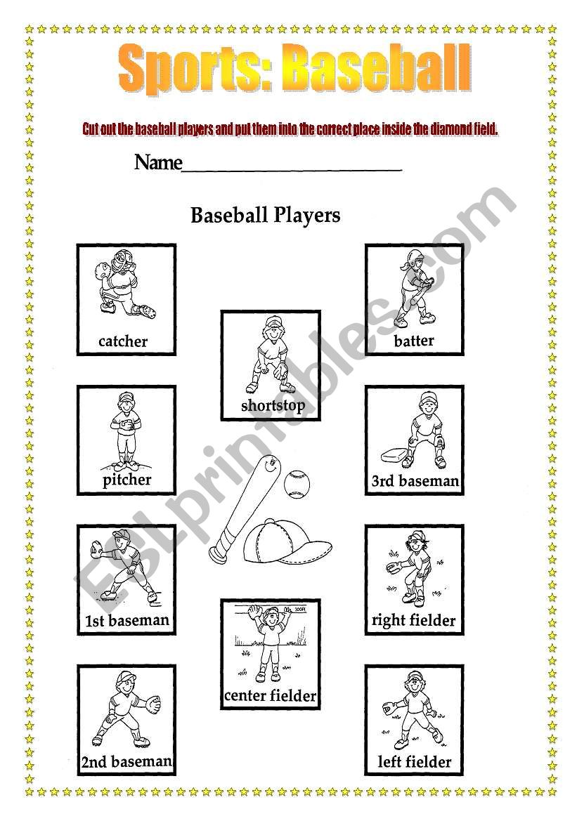 Sports: Baseball worksheet