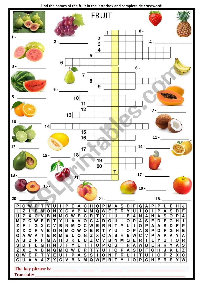 FRUIT worksheet