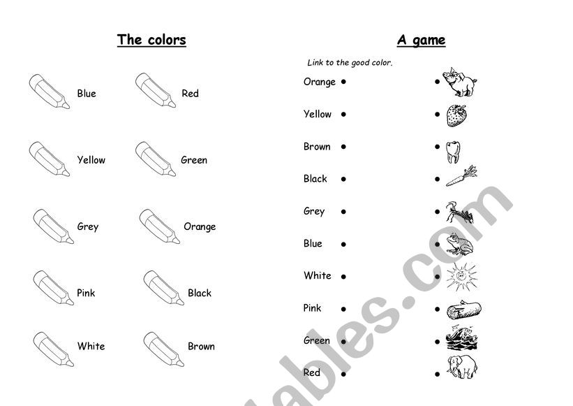 The colors worksheet