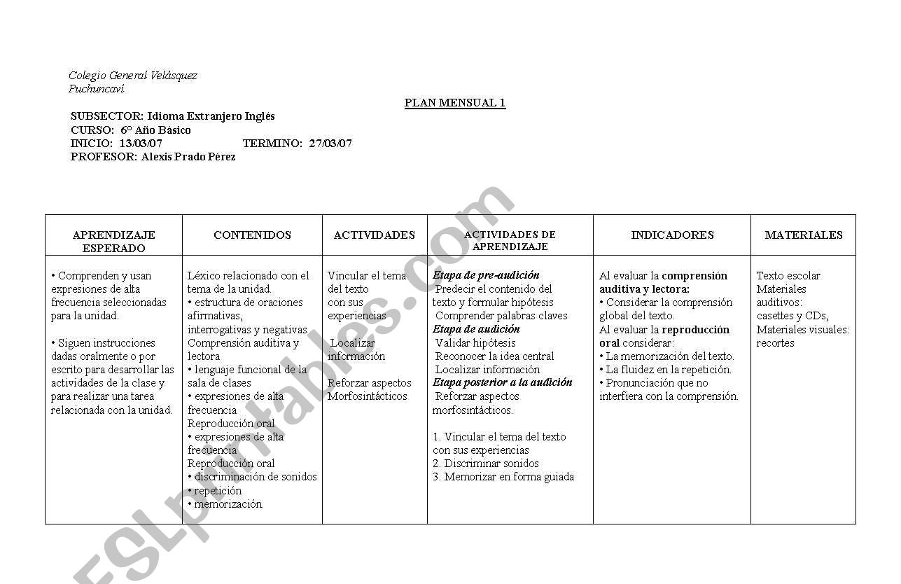 lesson plan worksheet