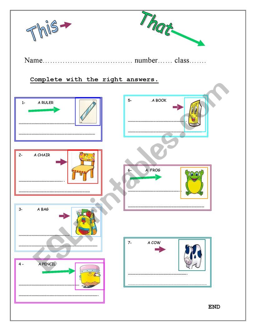 this / that worksheet