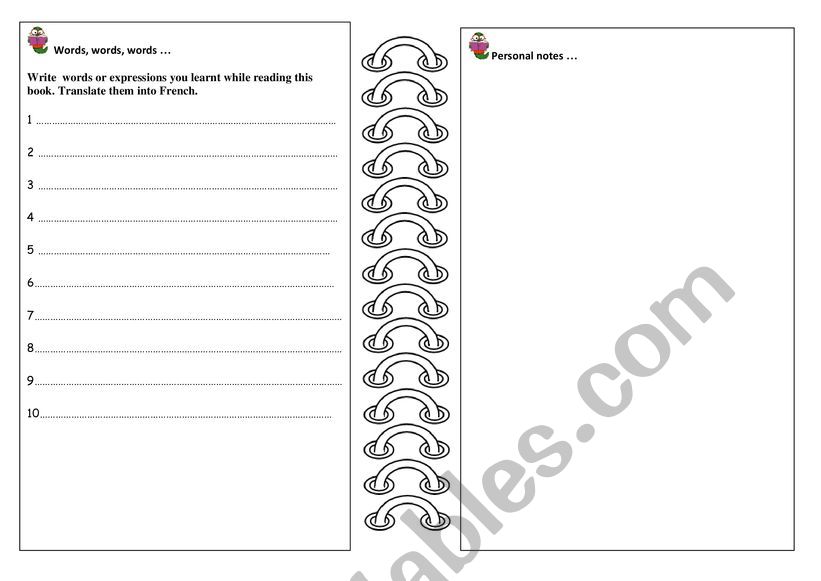 Book review p3 worksheet