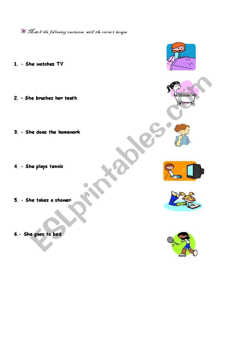 Daily routines worksheet