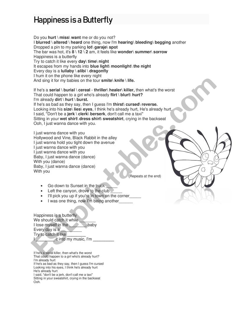 Happiness is a butterfly - Lana del rey