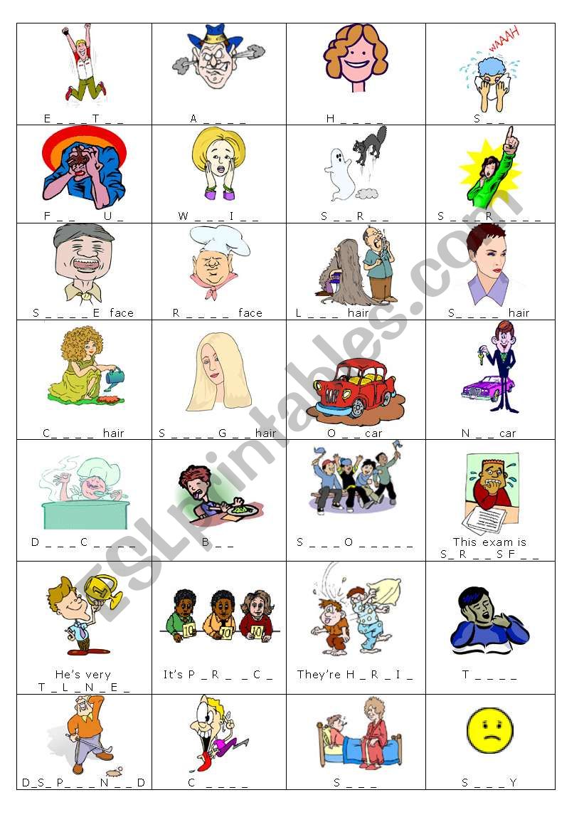 revision adjectives worksheet