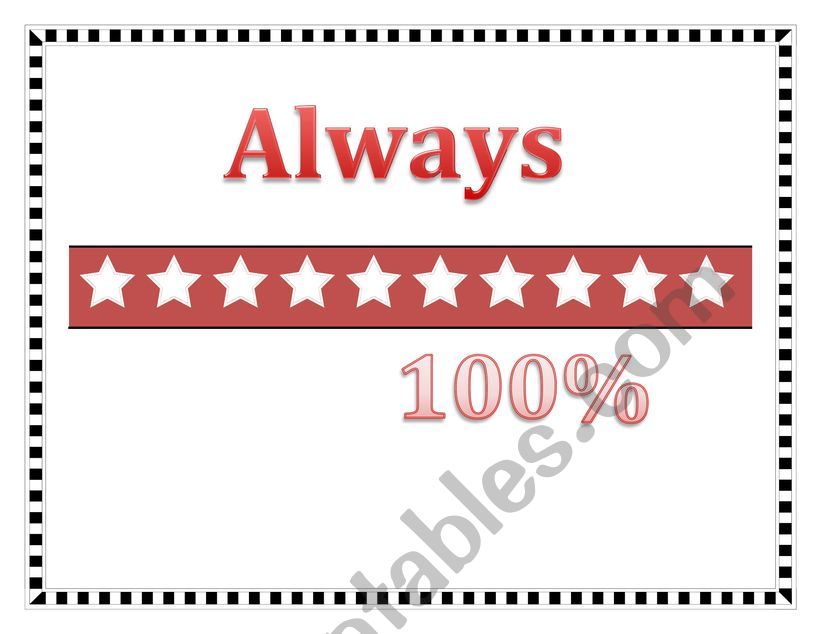 FREQUENCY ADVERBS FLASHCARDS  worksheet