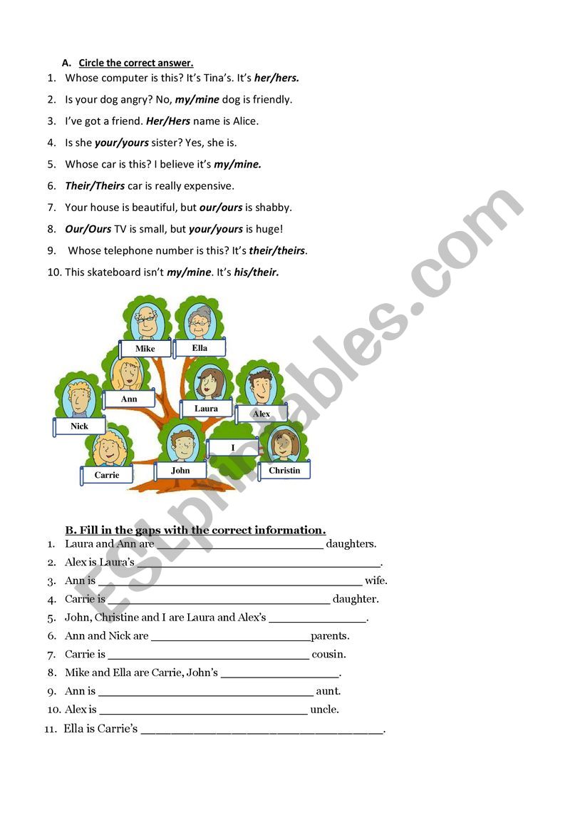 Test for the 5th form  worksheet