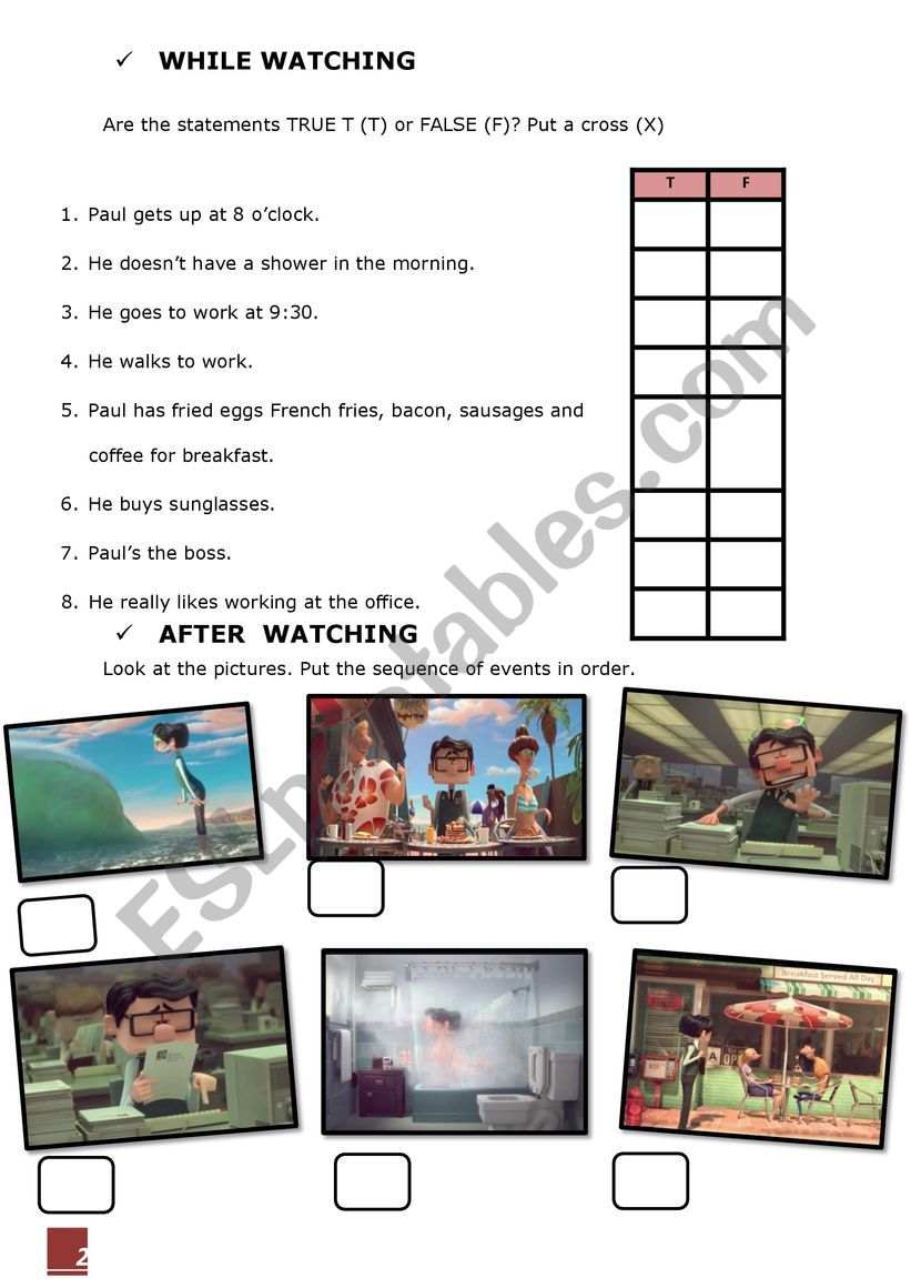 Inner Workings (short film) worksheet