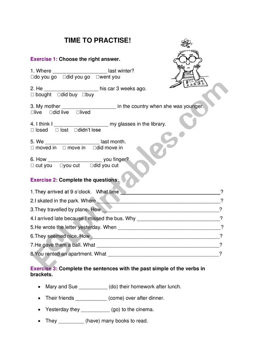 past simple worksheet