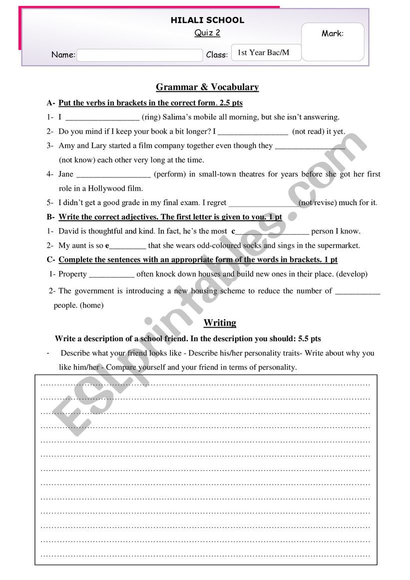 Quiz for upper-intermediate students (2)