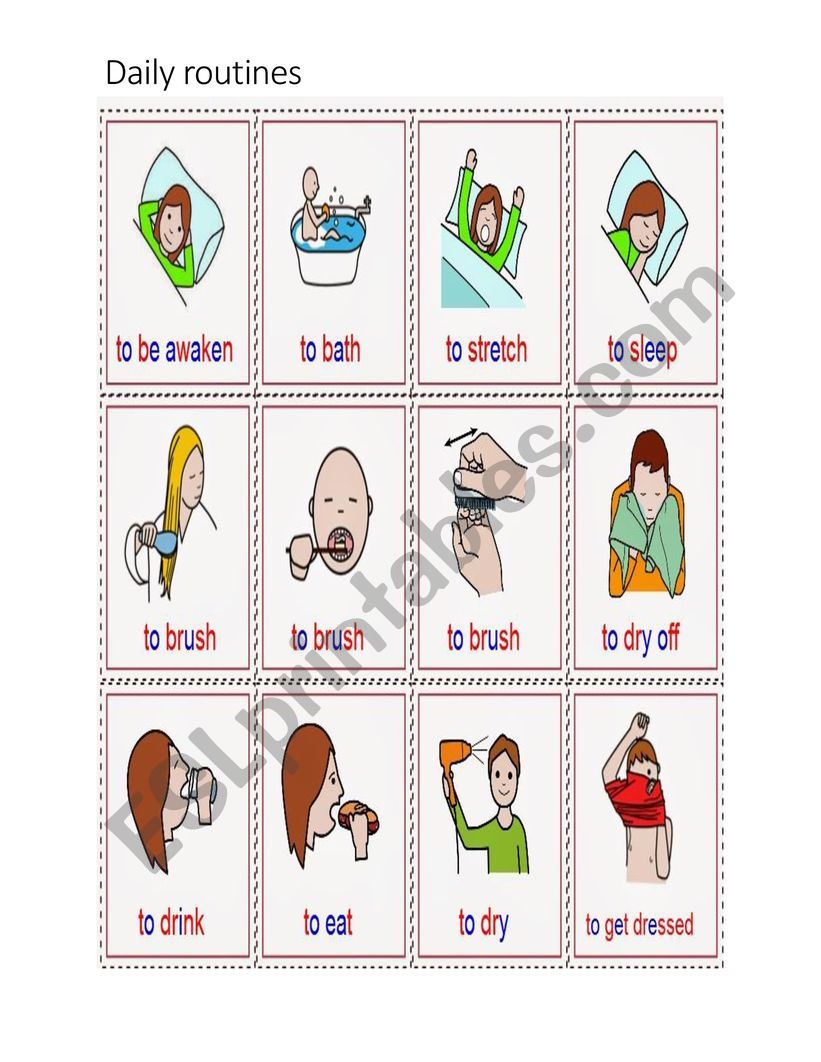 daily routines worksheet