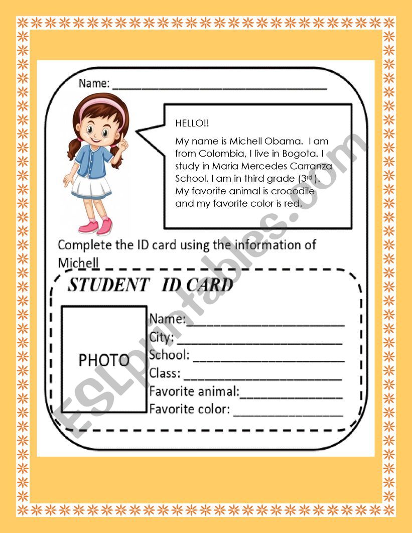 PERSONAL INFORMATION worksheet