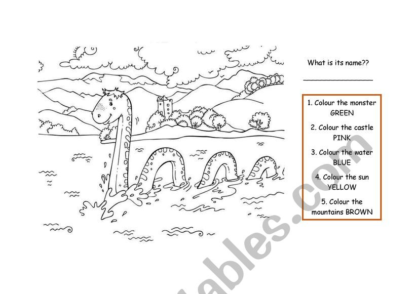 Color nessy small kids worksheet