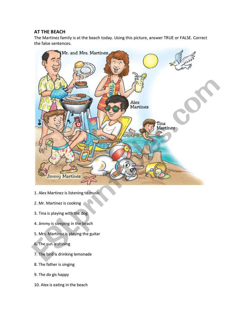 Reading worksheet