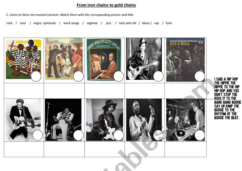 Reading comprehension African American music and history