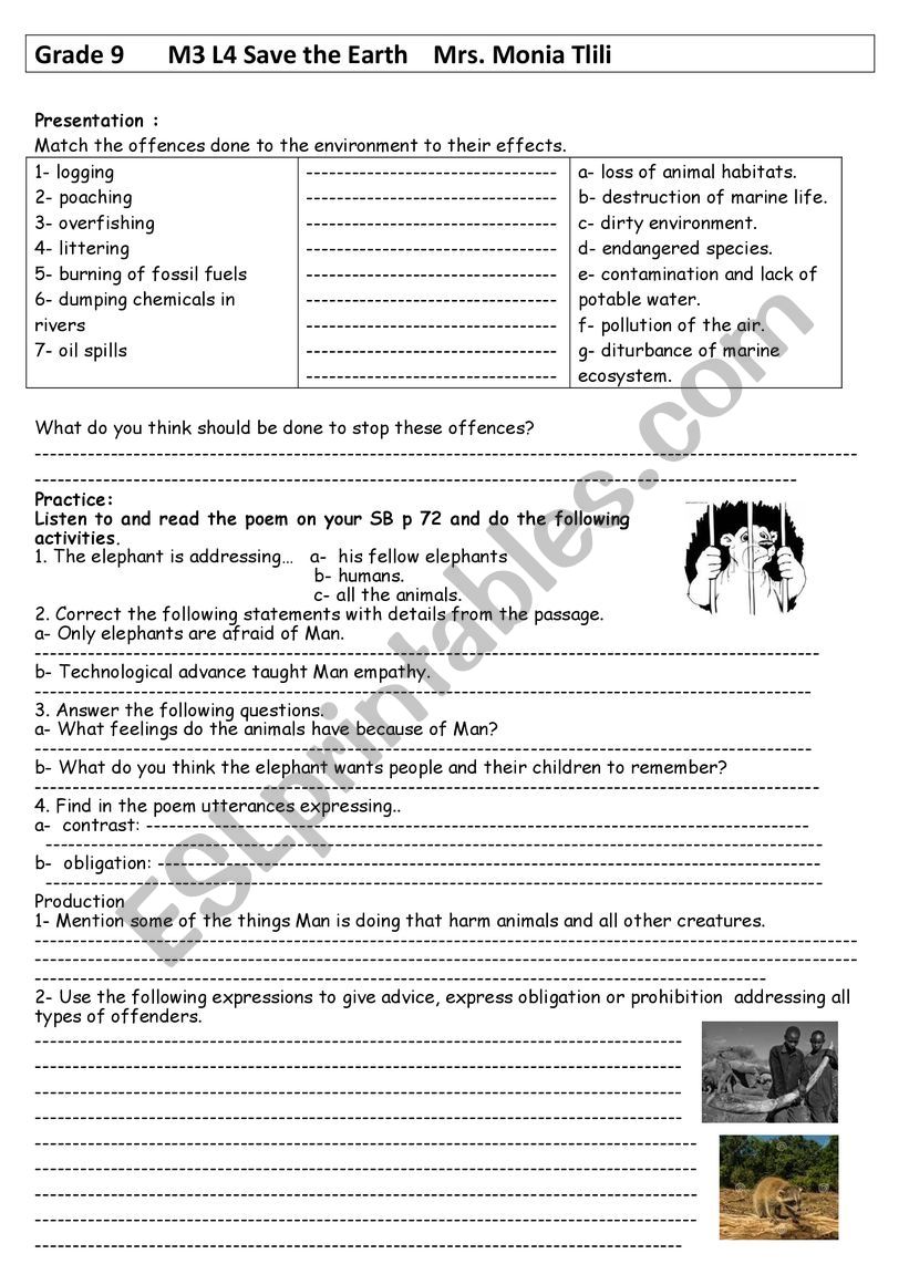 save the earth (Module3 Lesson3 )