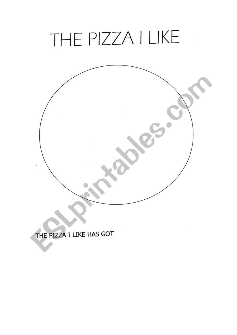 The pizza I like  worksheet