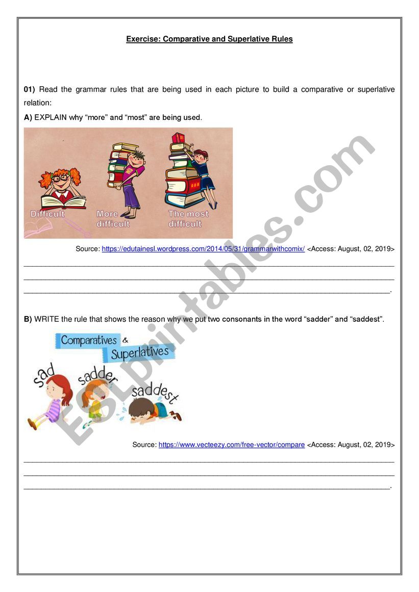 Comparative and superlative rules
