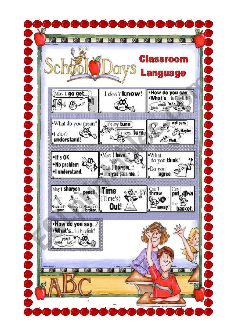 Classroom Language Poster worksheet