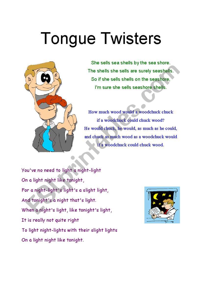 Tongue Twisters worksheet