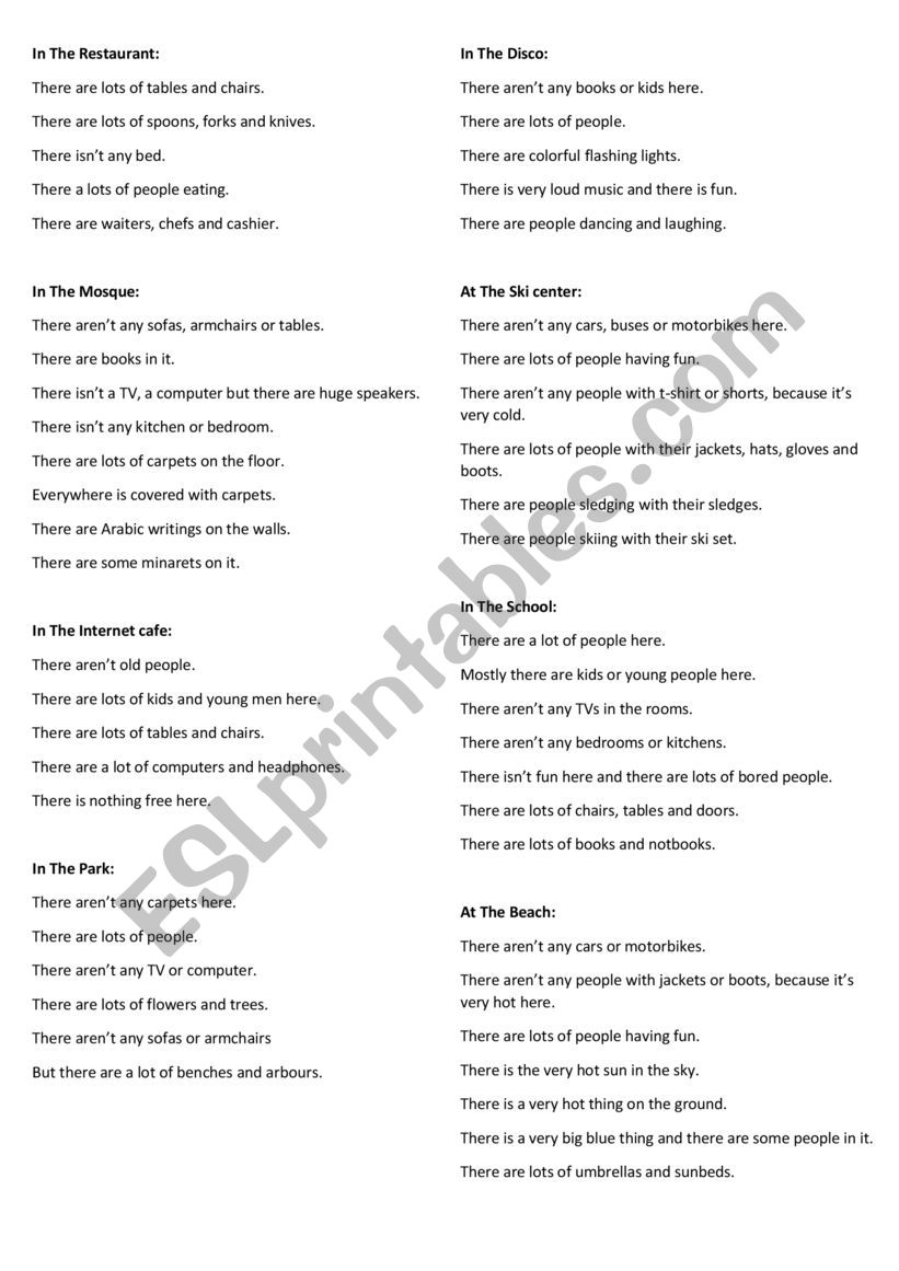 Where Am I? game worksheet