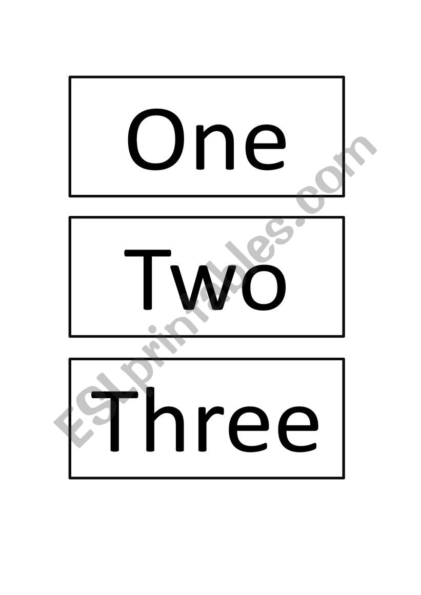 FLASHCARDS NUMBERS worksheet