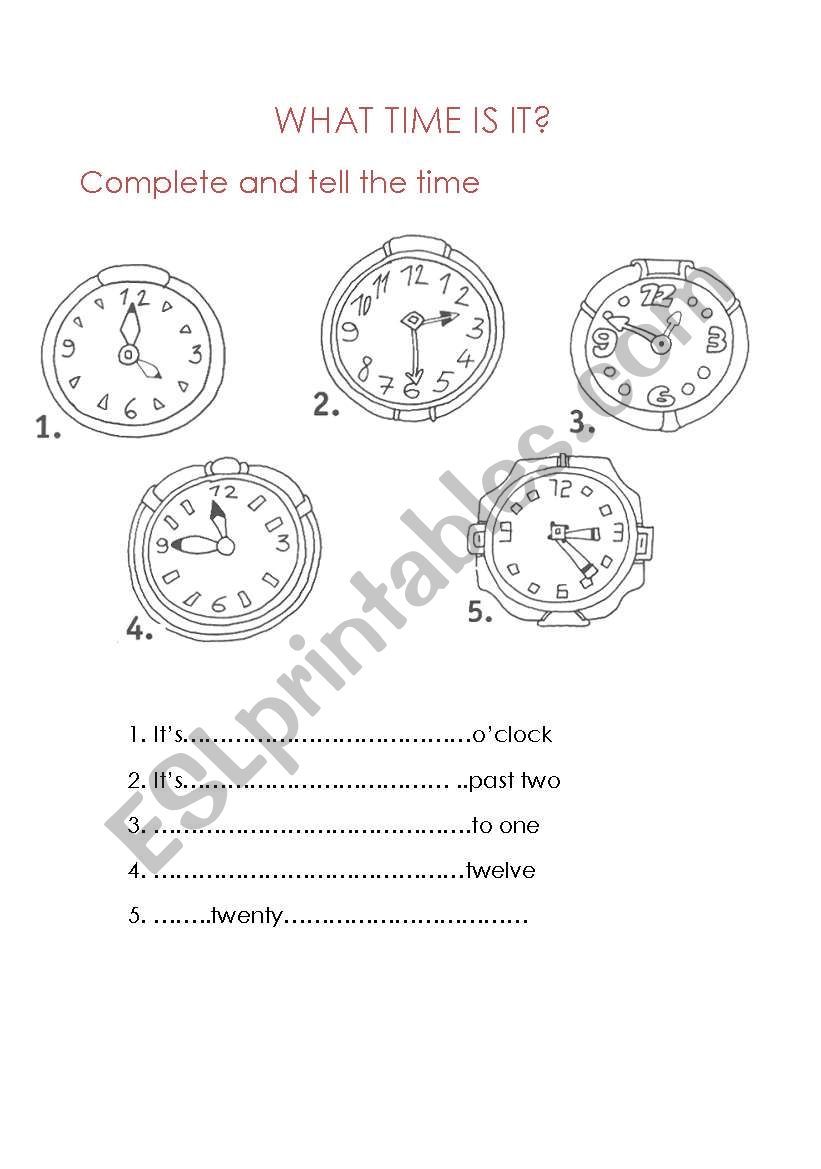 What time is it? worksheet