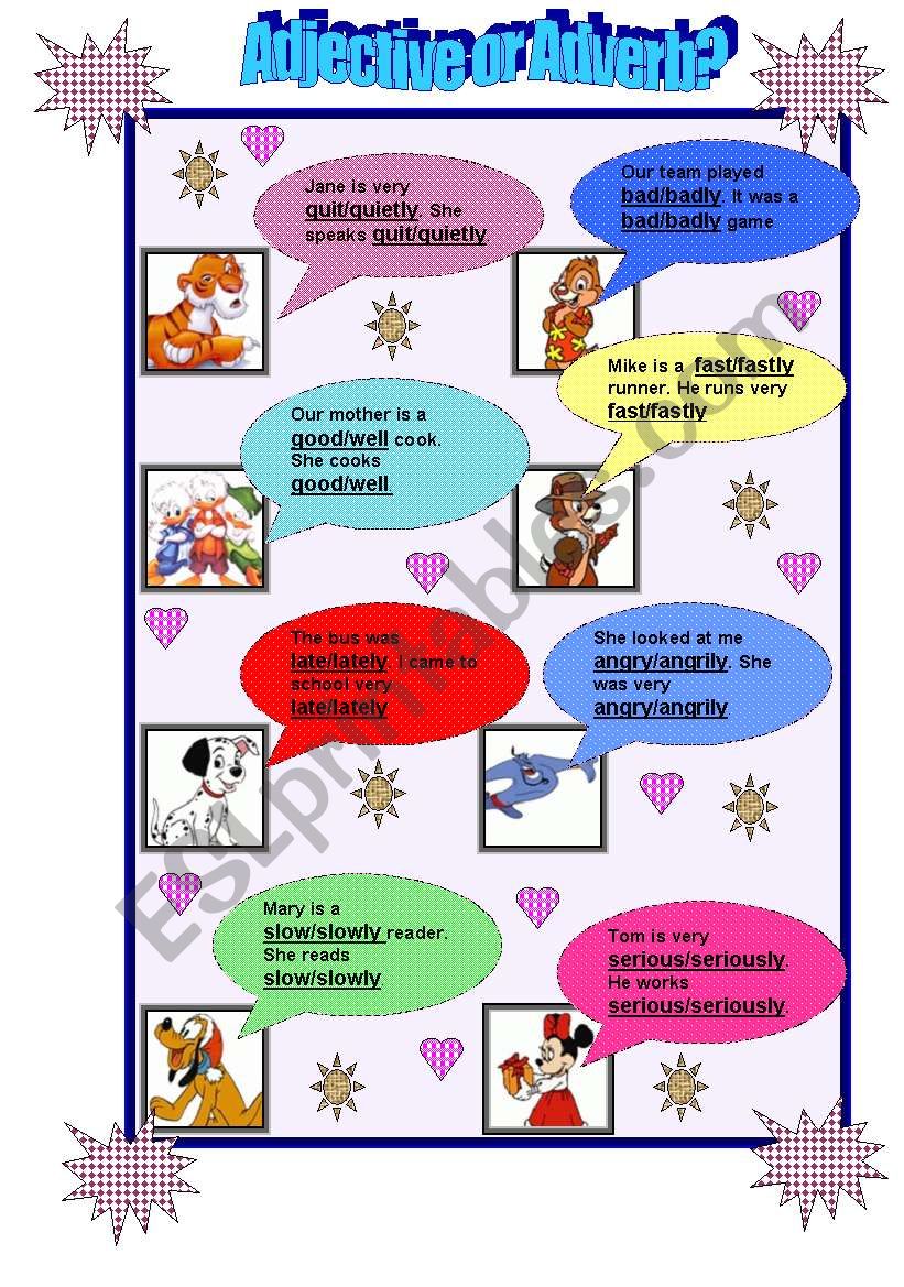 adjective or adverb? worksheet
