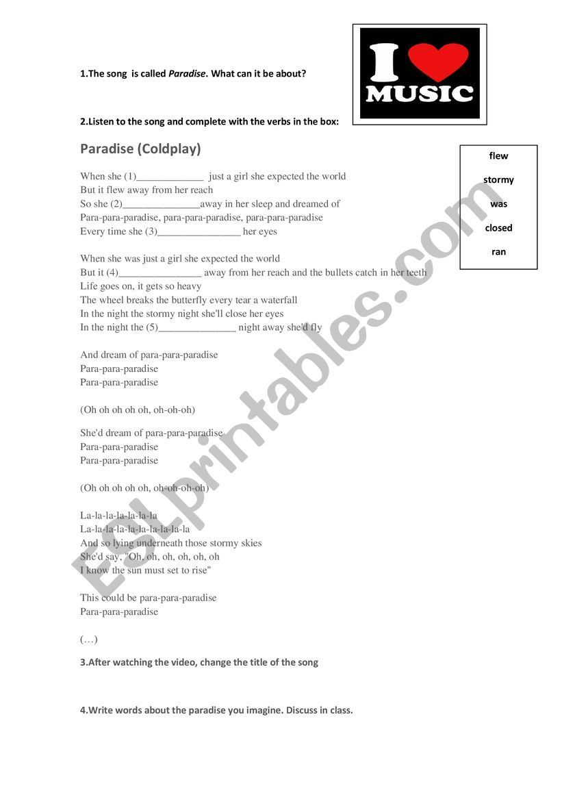 listening  worksheet