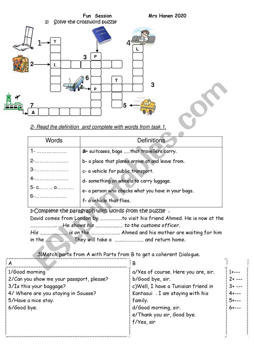 welcome to Tunisia  worksheet