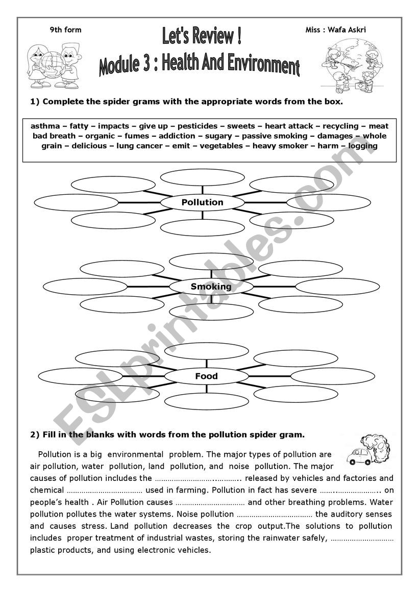 Let�s review: Module 3 : Health And Environment (9th form)