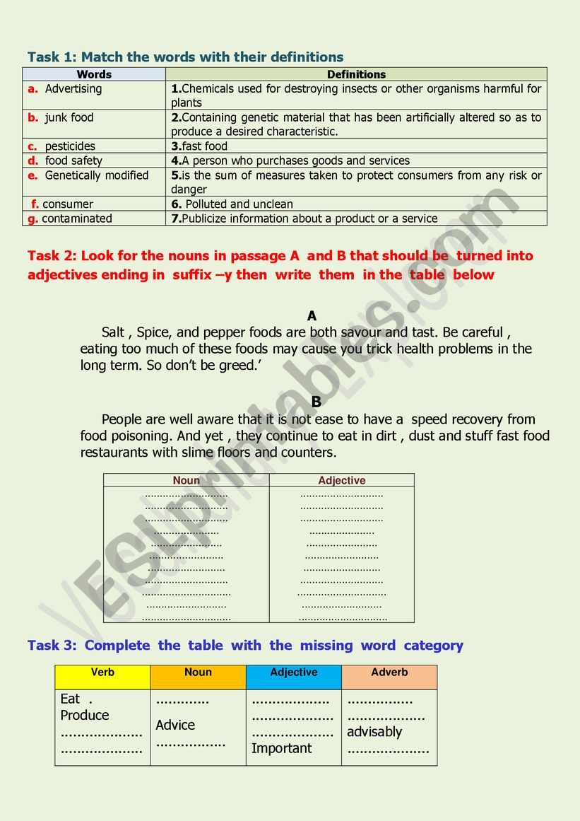 Unit 2:  Advertising, consumers  and safety (Vocabulary  explorer )