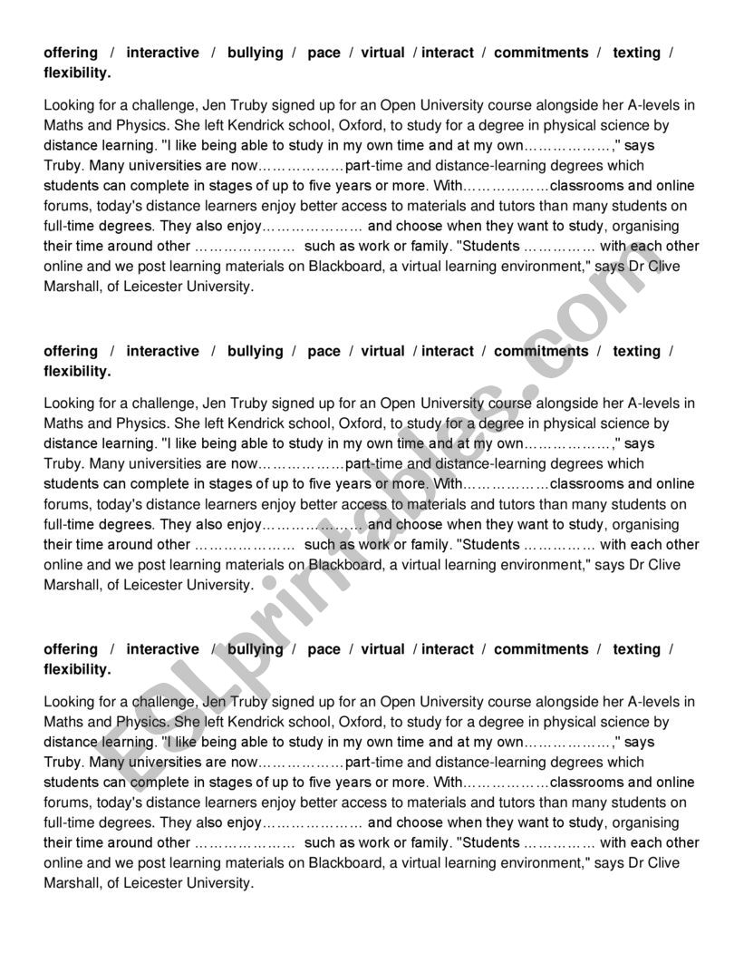 online learning vocabulary consolidation 