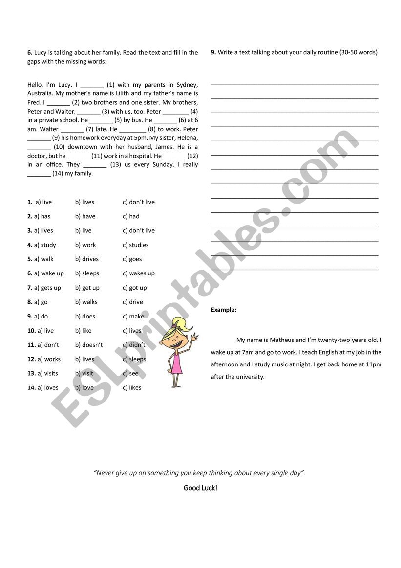 English Test - Start Pro worksheet