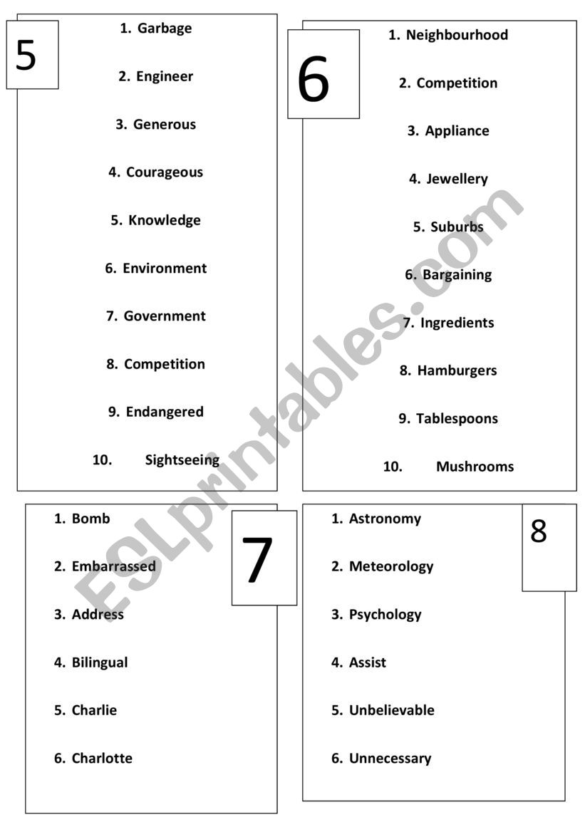  Spelling Bee 2  worksheet