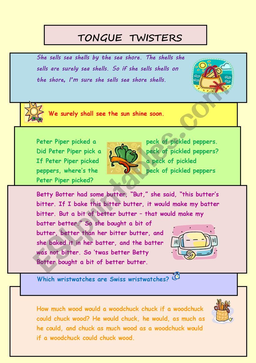 Tongue Twisters worksheet