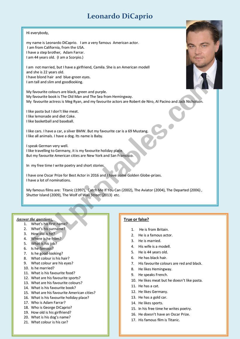 Leonardo DiCaprio  for beginners