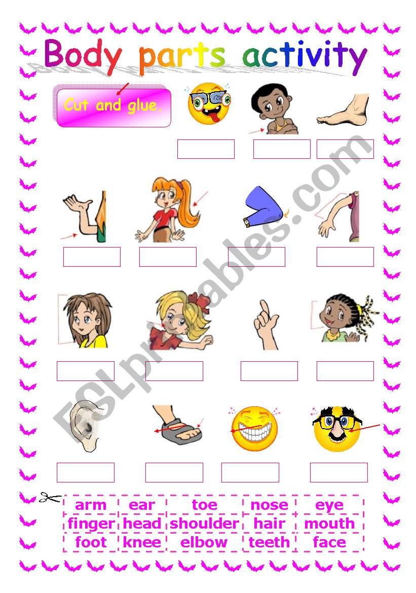 Body parts activity worksheet